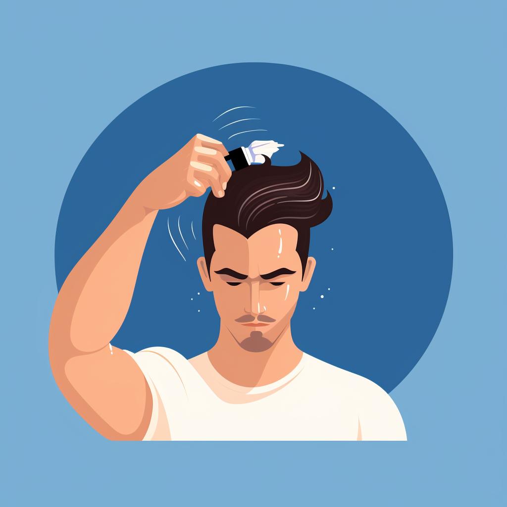 A man applying hair gel to his hair