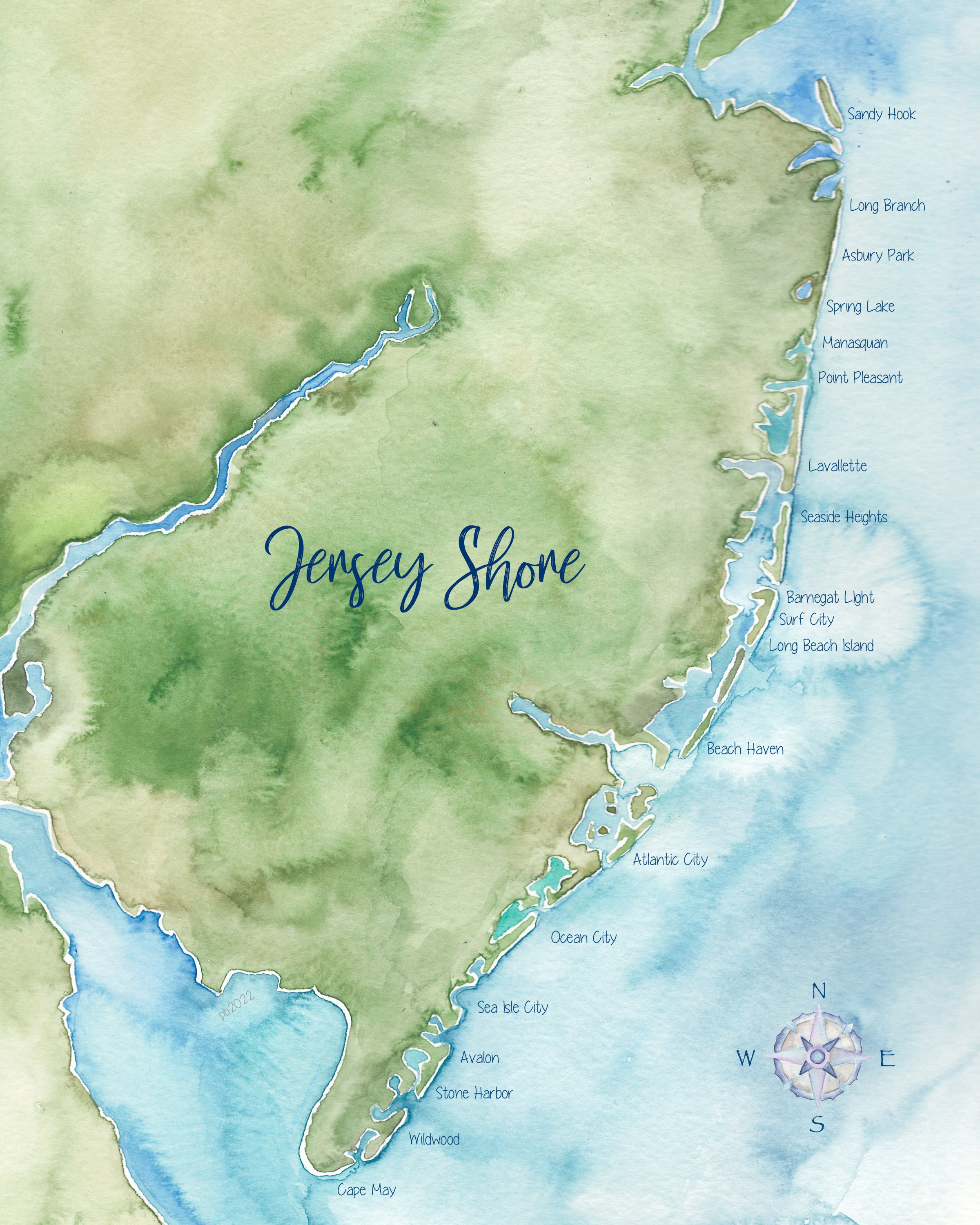 Detailed map of Jersey Shore, New Jersey